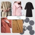 Fabric Cloth Covered Buttons with Metal Buttons for Suits Blouses Sweaters Fabric Buttons Grey 25mm 10PCS. 
