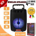 Get the Best Selling Original KTS 1338 Bluetooth Wireless Speaker - Buy Now! Supports USB, SD Card, MIC, FM Radio, USB Charging, 4 Inch Drive, Mini & Portable, Very Loud & Clear Sound, LED Disco Lighting, High Quality Stereo Bass, Rechargeable Speakers. 