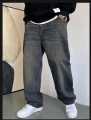 Men's Loose Fit Wide Leg Denim Jeans Retro Baggy Streetwear Trousers Casual Straight Leg Denim Pants. 