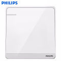 Philips 86 National Standard Wall Switch and Socket Precision Steel Frame Concealed 5-hole White One Open Dual Control Panel. 