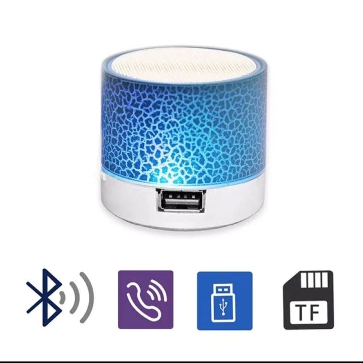 Mini Portable Bluetooth Rechargeable Speaker with LED Light, SD Card, USB, and FM Radio