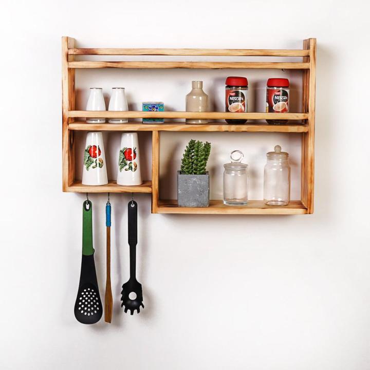 Solid Wood Kitchen Floating Rack Shelve | Daraz.pk