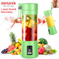 Aiwa USB Rechargeable Juicer Blender 4 Blades Electric Blender Mini Portable Personal Size Juicer Cup USB Rechargeable Mixer 380ml Food Grade Water Bottle Portable Fruit Juicer Machine. 