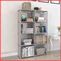 Foldable Bookshelf Open Bookcase, Space-Saving Storage Book Shelf Organizer Rack For Study Room, Office Library. 