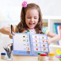 Reusable Sank Magic Practice Copybook Montessori Reusable Magic Books for Kids Handwriting Free Wiping Calligraphy Practice Copy Books Children Tracing Sank Calligraphy Handwriting First Preschool Baby (4 Magic Books + 1Magic Pen + 10 Refills. 