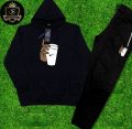 Casual Sportswear Printed Fleece Hoodie Kangaroo Pocket Pullovers With Trouser Winter Wear Quality Hoodie Tracksuit For Men. 