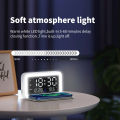 Three Groups LED Alarm Clock With Three Gears Night Light Brightness And Can Used To Telphone Wireless Charger. 