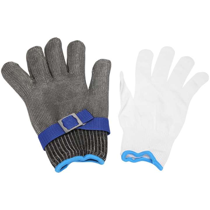 Stainless Steel Wire Mesh Safety Gloves for Meat Cutting(Extra Large)