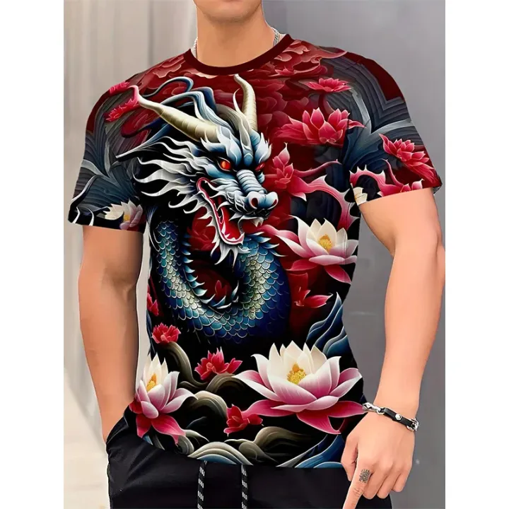 2025%20New%20Dragon%20Lotus%20Flower%20Pattern%20T%20Shirt%20For%20Men%20Chinese%20Loong%203D%20Printed%20Tees%20Summer%20Casual%20Short%20Sleeve%20O-Neck%20Tops%20Unisex%20T-Shirts%20-%20Image%202