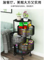 Dream Enterprises Multi Layer Round Rotating Fruits & Vegetables Storage Shelves Basket Rolling Rack with Breakable Wheels for Kitchen Bathroom Office. 