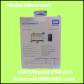 WD Elements USB 3.0 Hard Disk Enclosure - 2.5 Inch SATA External Case for HDD/SSD. 