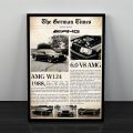 Mercedes-Benz w124 wall Frame, wall decoration photo frame and wall hanging home decor. 