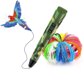3D Pen 3D Printing Pen PLA Drawing Printer Pen LCD Display with 3 Colors Random Filament Refills, Art Crafts Gift for Kids Adults. 