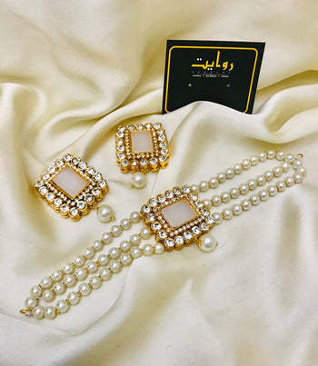 Rawayat Jewellery - Best Pearl Choker Set / Necklace / Nath /Earring For Girls & Womens for Parties & Wedding