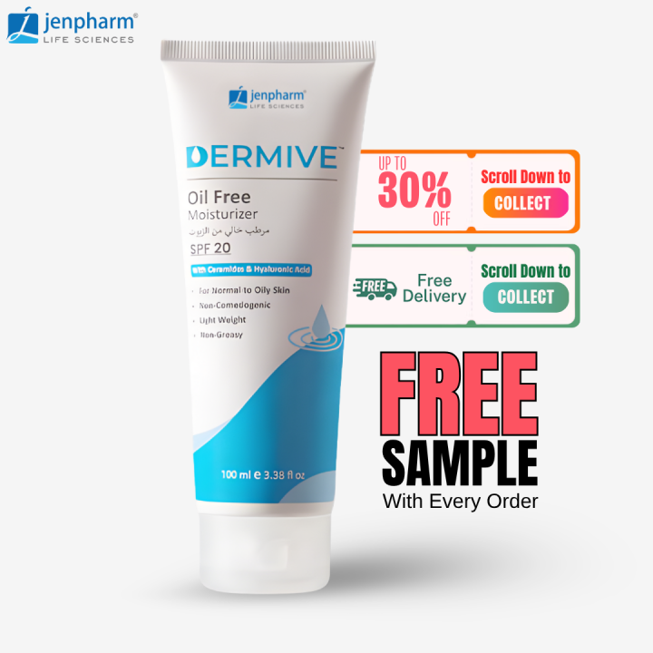 Jenpharm - Dermive Oil Free Moisturizer - 100ml | For Men & Women