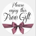 Free Gift Appreciation Promotional Stickers (1" / 1.5" / 2" Inch , 100 Labels). 