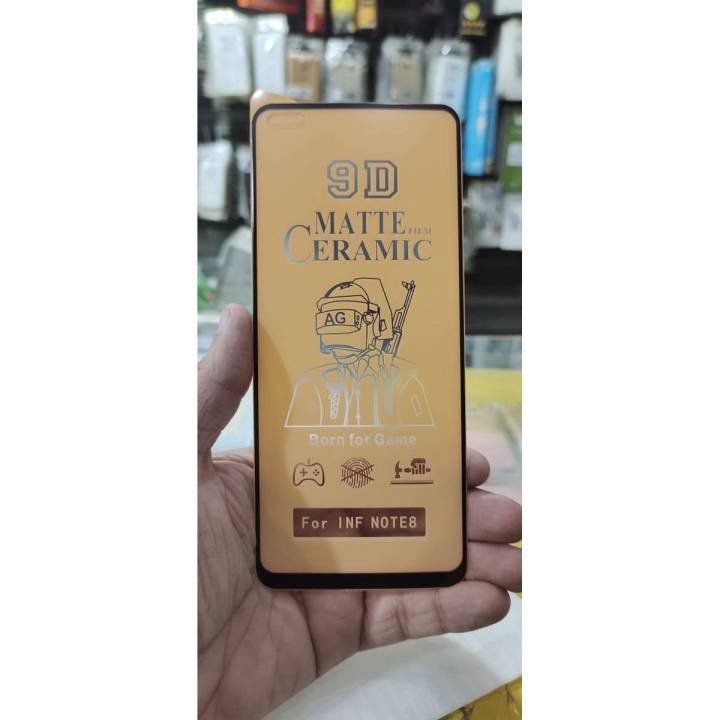 Infinix Note 8 Ceramic matte Temper Protector unbreakable antishock hybrid film 9D/11D/21D temper Fiber sheet glass