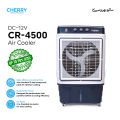 Cherry Air Cooler CR-4500 , DC-12V 70% Energy Saver Large Size , Plus Fast Cool , 90 Liters , Auto Swing and Turbo Cooling Technology , 4 Way Movable , Ice Box Technology , 1 Year Warranty , Works Only DC Battery , Solar & DC 12V Power Supplies. 