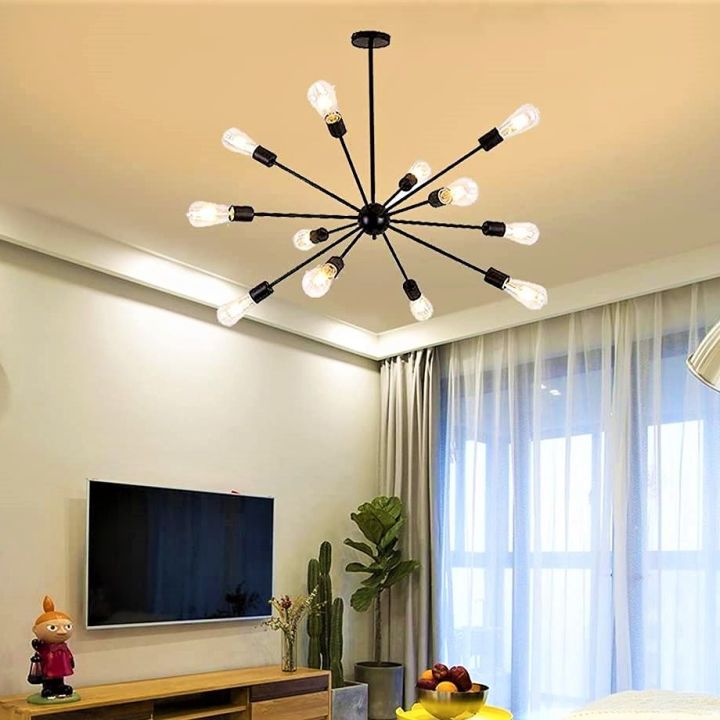 Sputnik Sphere Chandelier Modern Unique Decorative Designed Hanging Ceiling 12 Heads E27 Bulb Fixture Pendant Chandelier Satellite Styled Light
