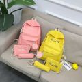 Three-Piece Backpack New Korean Style Backpack Fashion Elementary and Middle School Student Schoolbags Large Capacity Men's and Women's Travel Bag. 