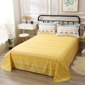 Yellow bed sheet one-piece four-season general-purpose sanding student dormitory double bed special multi-specification pillowcase two-piece set. 