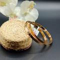Pair of Bangles Jewelry Kara Plain Golden Color Stainless Steel High Quality for Girls and Women. 
