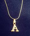 Golden Stainless  a  Alphabet Locket with Chain For Girls & Boyes. 