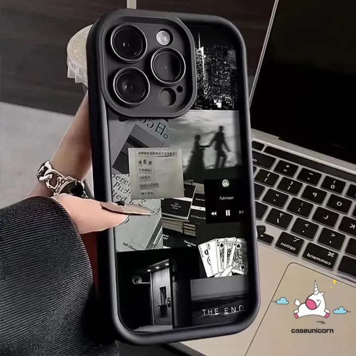 Romantic Photos Coconut Tree Sunset Couple Phone Case Compatible for IPhone 16 15 11 13 12 11 14 Pro Max 7Plus XR X XS Max 8 6S 15 6 7 Plus SE 2020 Angel Eyes Soft Case