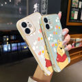 chenyyka For Huawei Y7A Case Thin New Design Side Edge Square Phone Cases Aesthetic Cartoon Winnie The Pooh Pattern Plating Silicone Casing Full Back Cover Camera Protection Shockproof Softcase. 