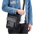 HLNB Small Shoulder Bag for Men Leather Crossbody Man Purse Handbag Satchel Messenger Travel Bags for iPad 9.7" Work Office Business Crossbody Bag. 