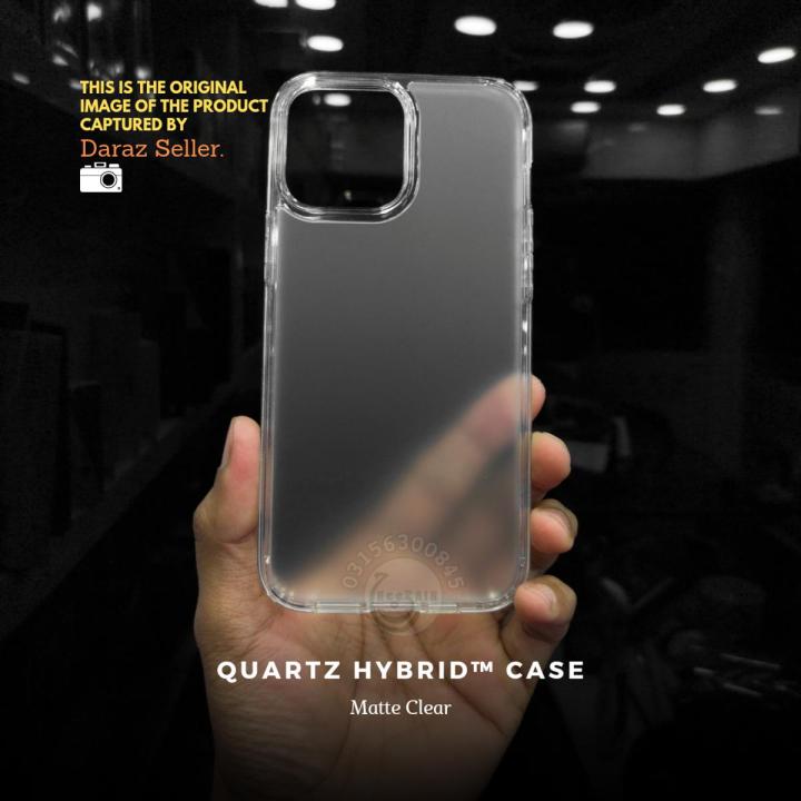 Spigen Quartz Hybrid Matte Clear Case for iPhone 14 Pro, 14 Pro Max, 13 Pro, 13 Pro Max