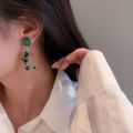 XIALUOKE Vintage Irregular Acrylic Pendants Green Round Opal Earrings For Women Hyperbole Long Tassel Drop Earrings Jewelry Gift. 