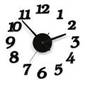 Home Decoration Black Digital Clock Sticker Creative Diy Wall Clock Home Office Decor Clock - Wooden Wall Clock. 