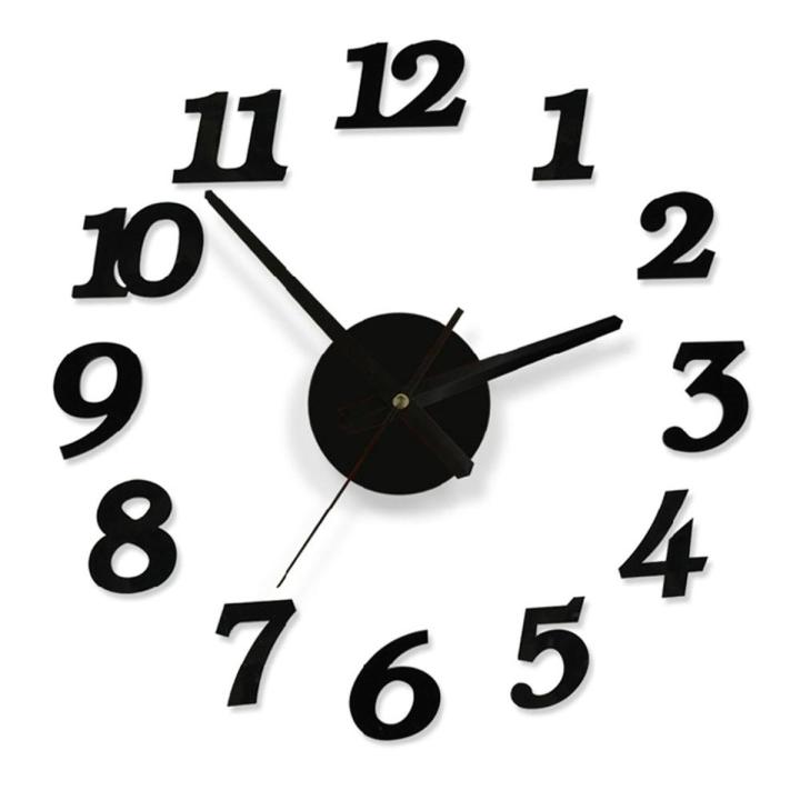 Home Decoration Black Digital Clock Sticker Creative Diy Wall Clock Home Office Decor Clock - Wooden Wall Clock