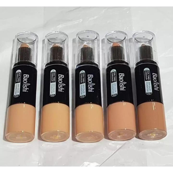Baolishi Makeup Dual Tone Concealer with Skin Colour Foundation Stick