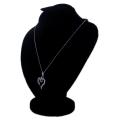 Silver Metal & Stone Love Heart Pendant for Women. 