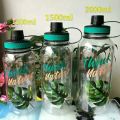 Cille 1000ml / 1500ml Think Natural Water Bottle With Straw, 1.5 Liter Drinking Water Bottle With Mouth For Girls And Boys, Portable Water Bottle For School, Outdoor Sports, BPA Free Grade Plastic Leak Proof Travel Water Bottles. 