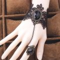 Gothic Red Rose Lace Bracelet for Women Punk Black Lace Bracelet Girls Halloween Jewelry All Saints' Day Gift Hand Accessories Fleursbiy. 