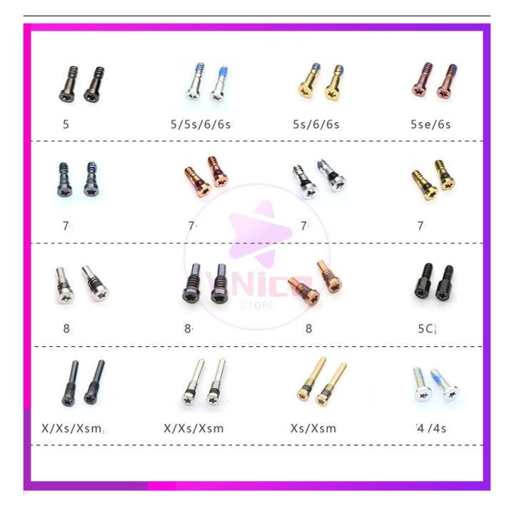 %5B2%20PCS%5D%20Bottom%20Screws%20IPHONE%205s%20Se%206%206s%206p%20Plus%207%20p%208%20+%20X%20XS%20max%2011%2012%20Pro%20Max%20XR%20Complete%20Screws%20Set%20-%20Image%203