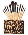 12 Pieces Makeup Brushes Set With Beautifull Brown Cheeta Pouch For Girls. 