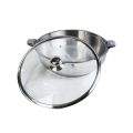 Stainless Steel Hot Pot 24cm Diameter with Glass Lid 3.1 Litre. 