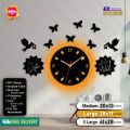 Sarte Wooden Wall Clock | 3D DIY Laser Cut Cnc | Wall Art Design Decoration |  Islamic Clock Hanging Decor | Home Decor Living Room And Offices And For Gifts Item. 