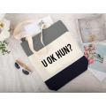 Vagile U OK HUN? Cool Attitude Slogan Printed Designer Handbag Heavy Canvas Tri-Color Fancy Canvas Tote Bags for Girls. 