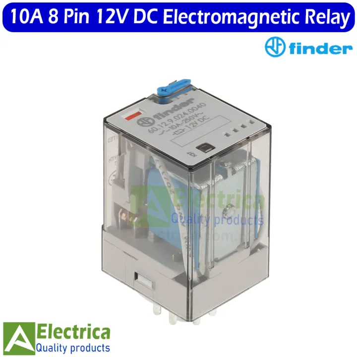 finder%208%20Pin%2010A%20Coil%2012V%20DC%20Rail-Mount%20Electromagnetic%20Power%20Coil%20Relay%2010A%20DC%208%20Pins%20relay%20by%20Electrica%20-%20Image%204