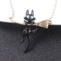 Rj Anime Kiki's Delivery Service Necklaces Cute Kiki Black Cat Jiji Cosplay Pendants Choker For Girl Jewelry. 