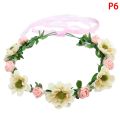 Handmade Fabric Adjustable Wreath Head Wear Wedding Decoration Flower Crown Bride Hair Accessories Flower Wreaths. 