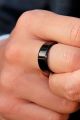 PURE BLACK TITANIUM RING FOR MEN AND WWOMEN NEVER SHADED. 