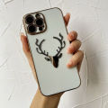 AMORVOR for Samsung Galaxy J4 Plus 2018 / J4 Prime Back Cover Mirror Lucky Deer Luxury 6D Plating Soft Silicone Phone Case. 