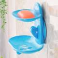 Double Soap Dish Strong Suction Cup Soap Holder Bunk Water Bath Storage Basket for Kitchen Bathroom. 