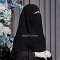 Two-Layer Niqab Hijab, Super Breathable, Premium Korean Wool Chiffon, Medium Size. 